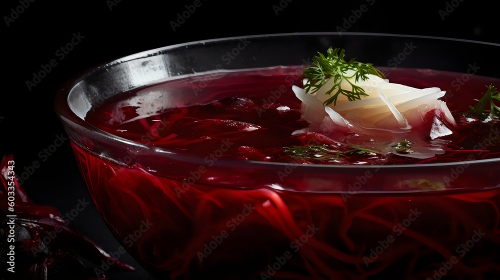 Borscht Hearty and Vibrant Beet Soup, a Traditional Dish from Eastern Europe. generative ai Borscht Hearty and Vibrant Beet Soup, a Traditional Dish from Eastern Europe. generative ai
