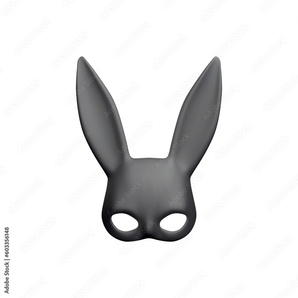 3d realistic rabbit mask isolated on white background. Bdsm outfit for the  relaxes, sex, and wellness. Template for sex shop or erotic website. Vector  illustration Stock Vector | Adobe Stock