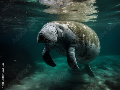 The Gentle Grace of the Manatee in Aquatic Bliss