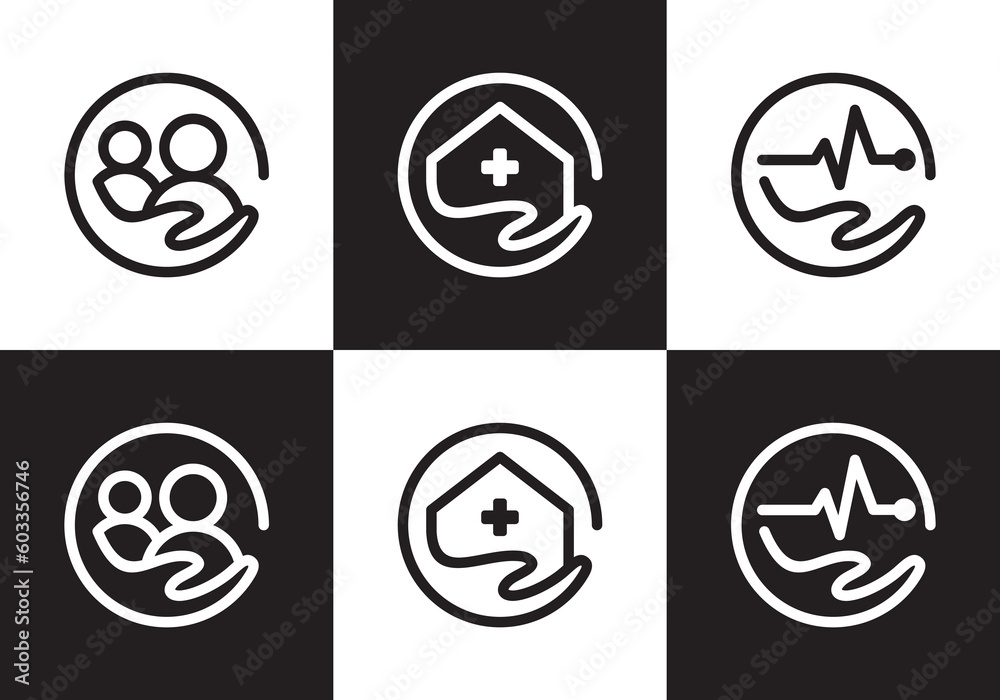 hand care logo health and medical design vector illustration hand care logo health and medical design vector illustration