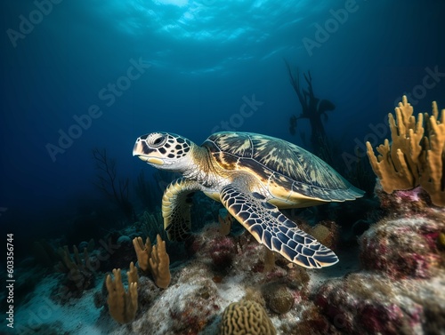 The Endangered Elegance of the Hawksbill Sea Turtle © VisualMarketplace