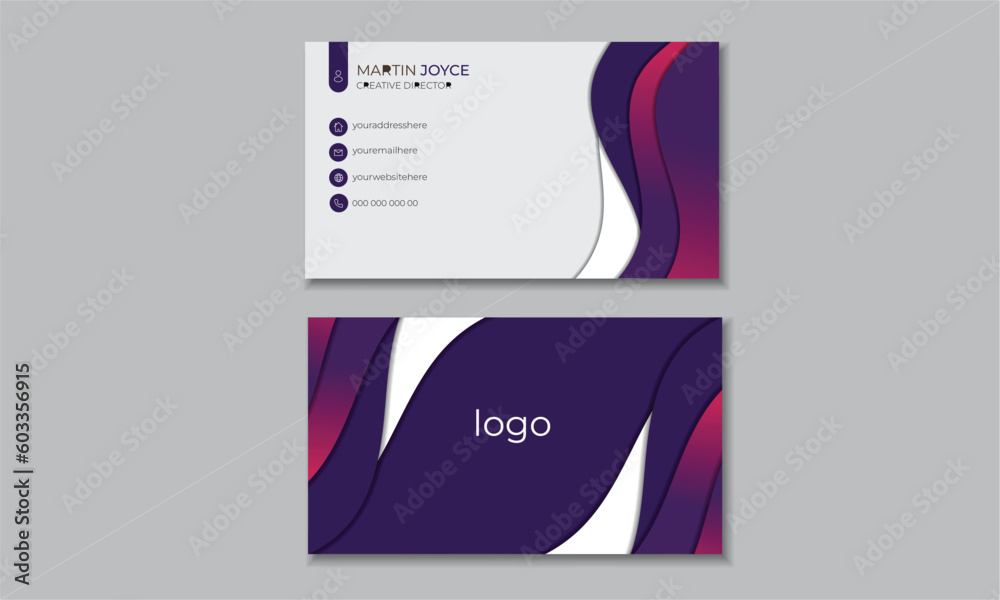 Fototapeta premium business card template, business, business card, card, Double-sided creative business card template, creative modern name card and business card, Creative and modern business card template, Futuristic