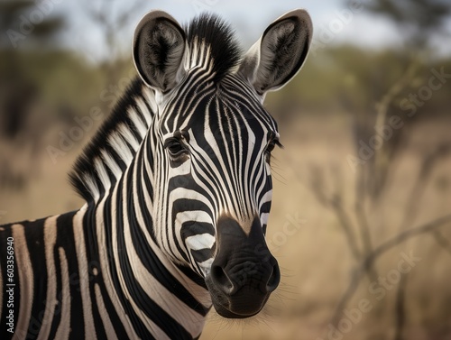 The Bold Stripes of the Zebra in Savanna