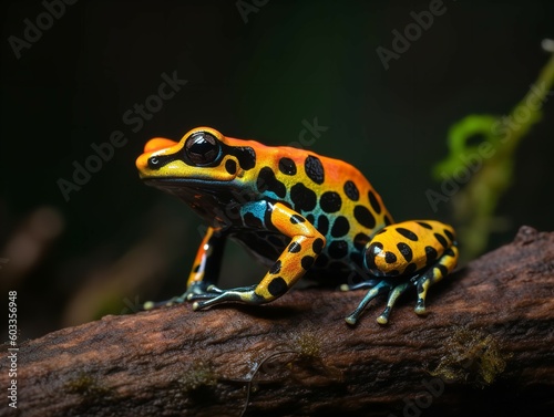 The Vibrant Display of the Poison Dart Frog in Rainforest Undergrowth