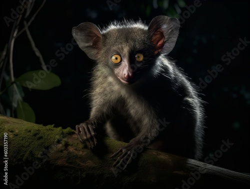 Enigmatic Night Hunter - The Aye-aye in Moonlight