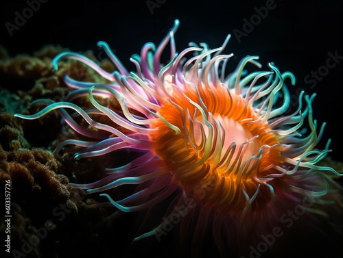 Mesmerizing Elegance of the Sea Anemone in Ocean Depths © VisualMarketplace