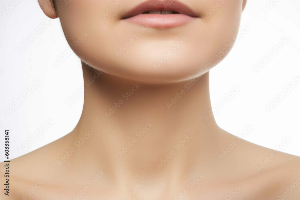 Close up of an empty neck of a woman. Generative AI Close up of an empty neck of a woman. Generative AI
