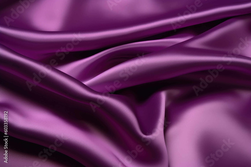 Satin silk in purple color  smooth and shiny appearance  luxurious look. Generative AI