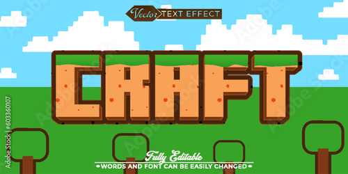 Pixel Craft Vector Editable Text Effect Template