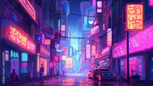 Neon night city 