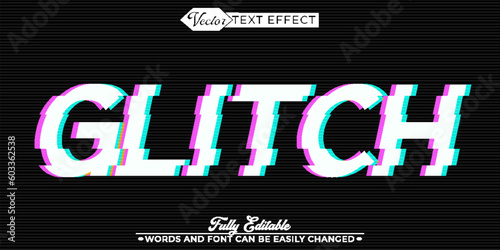 Screen Error Glitch Editable Text Effect Template