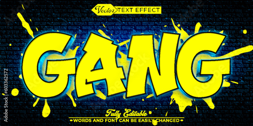 Graffiti Colorful Gang Vector Editable Text Effect Template