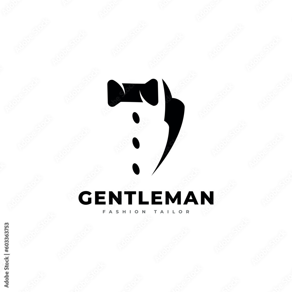 Obraz premium Tuxedo logo template vector icon illustration design