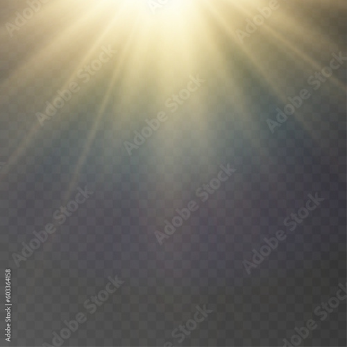 Abstract sun glare translucent glow with a special light effect. Vector blur in the movement of glowing highlights. Sun. Light effect	
