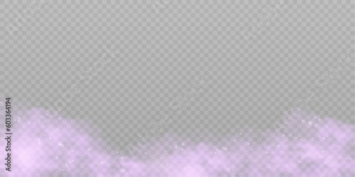 Texture of pink steam, smoke, fog, clouds. Vector isolated pink smoke. Aerosol effect
