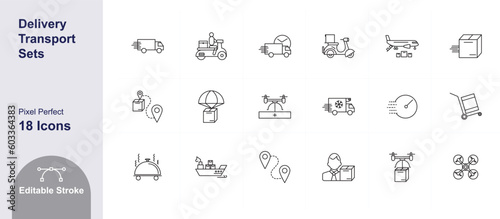 Delivery and Transport Related Icon Sets