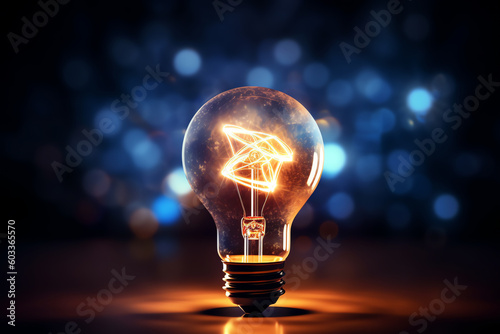 Bulb with light, AI generated