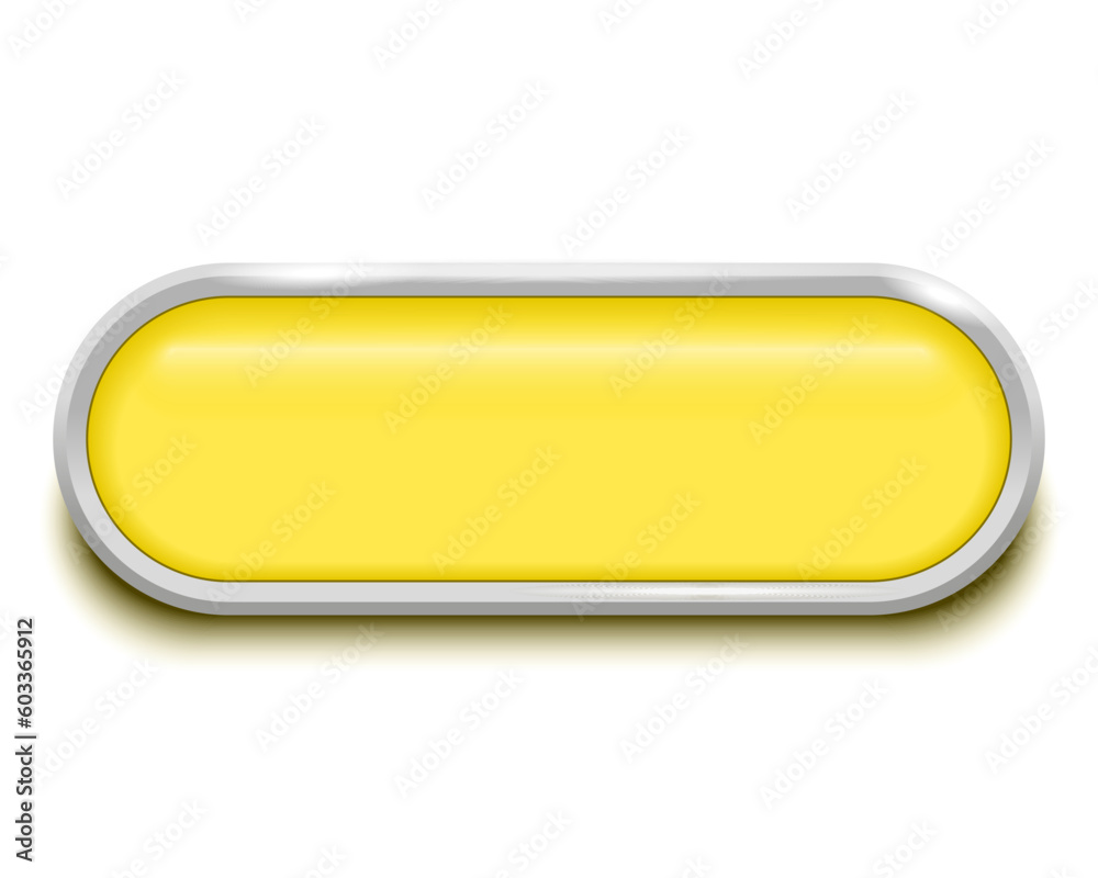 Yellow oval glossy button
