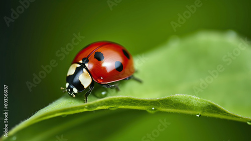 Ladybug on grass, Generative AI