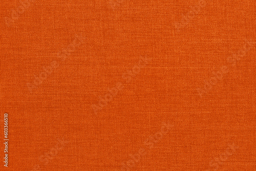 Orange linen fabric texture background, seamless pattern of natural textile.