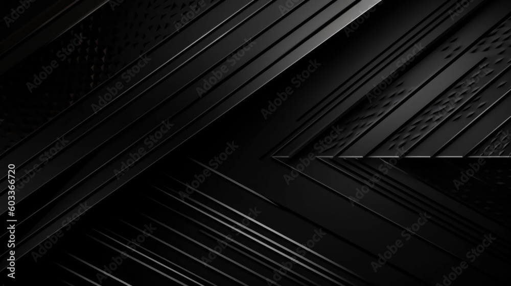 Obraz premium Black abstract corporate background. Minimal design. Black grey abstract modern background for design. Dark. Geometric shape. 3d effect. Diagonal lines, stripes.. Generative AI