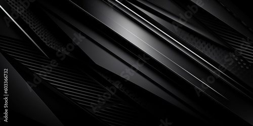 Black abstract corporate background. Minimal design. Black grey abstract modern background for design. Dark. Geometric shape. 3d effect. Diagonal lines, stripes.. Generative AI
