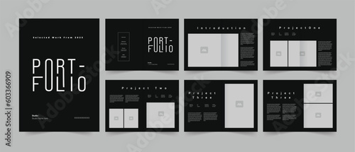 Minimal portfolio design and 12 pages of minimalist portfolio template 