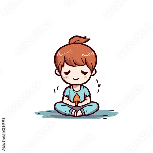a girl doing meditation
