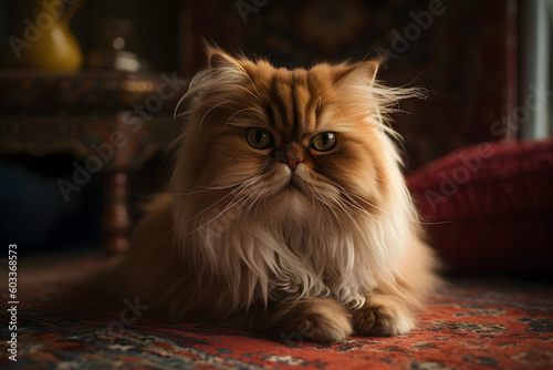 Persian cat in the room. Generative AI