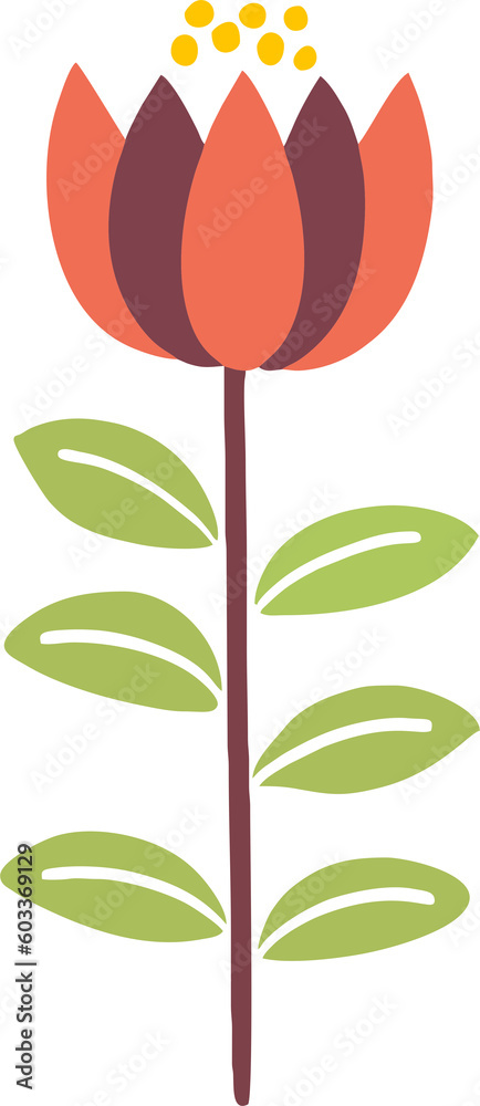 illustration of palnt and flower