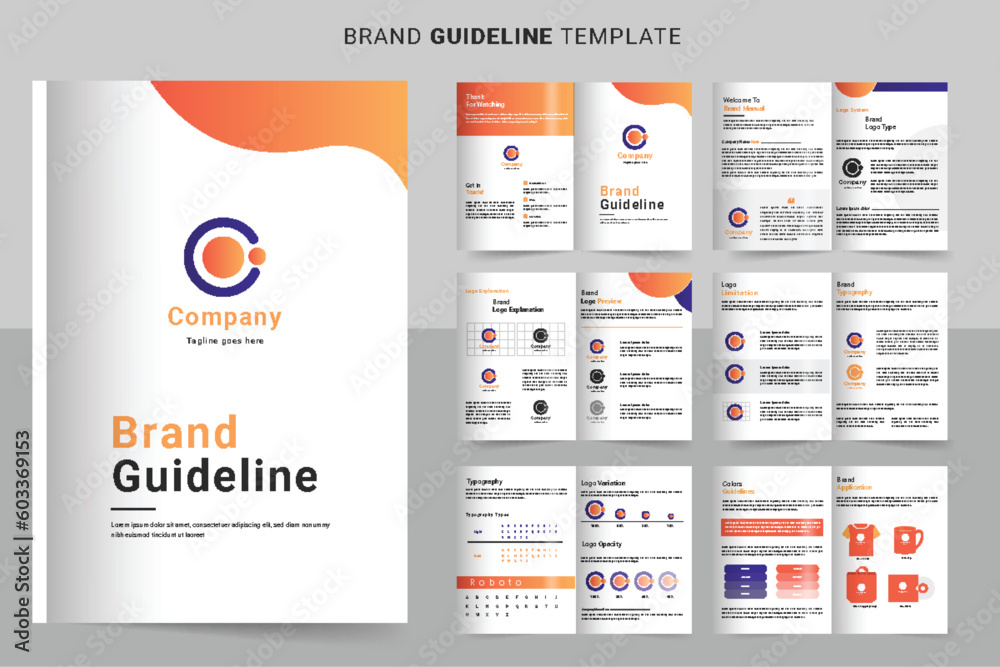 Brand Guidelines Design Brand Guideline template Brand Guidelines Landscape  business annual report brochure