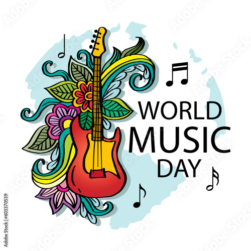 World music day, poster concept. 21 June.