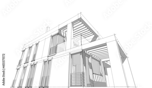 architectural sketch of building