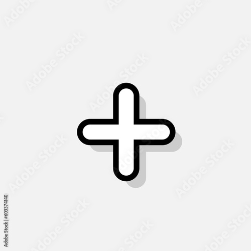 Add Icon. Plus, Positive. Ambulance, Medical Logo. Increase Sign and Symbol for Design, Presentation, Website or Apps Elements - Vector.   photo