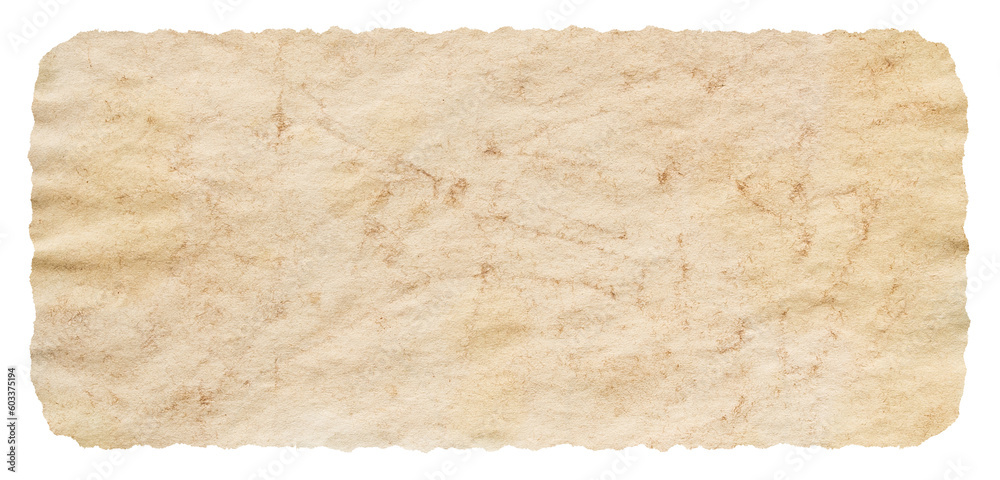 isolated photo of old blank brown grunge paper banner