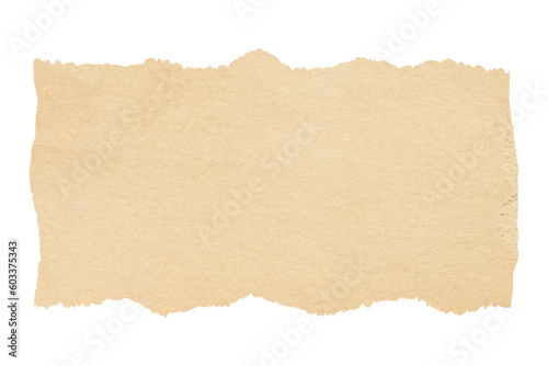 isolated photo of old blank brown grunge paper banner