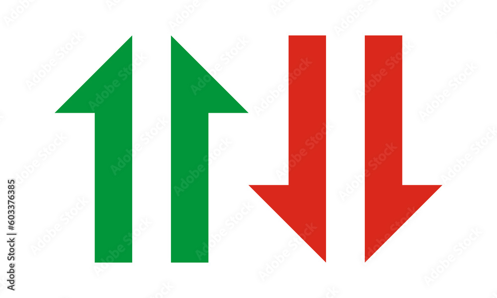 Green Red Up Down Split Arrows Green Red Up Down Split Arrows