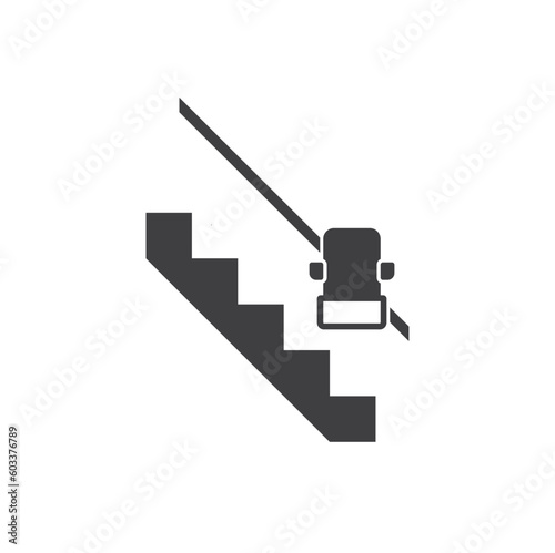 symbol of stairlift elevator, vector art.