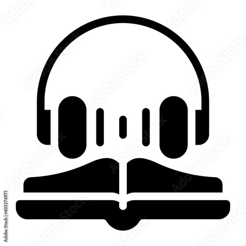 audio book glyph icon