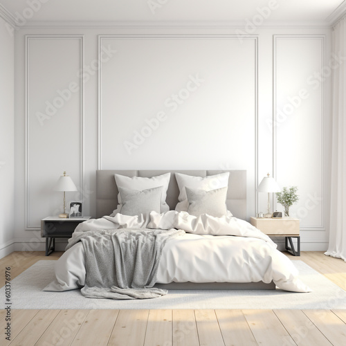Living Room Kitchen Bedroom Interior Design mock up Modern Furniture © Dumitru