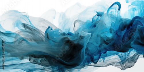 abstract blue and black smoke on white background, digitally generated image. a creative abstract background blue and light blue and white. Generative AI