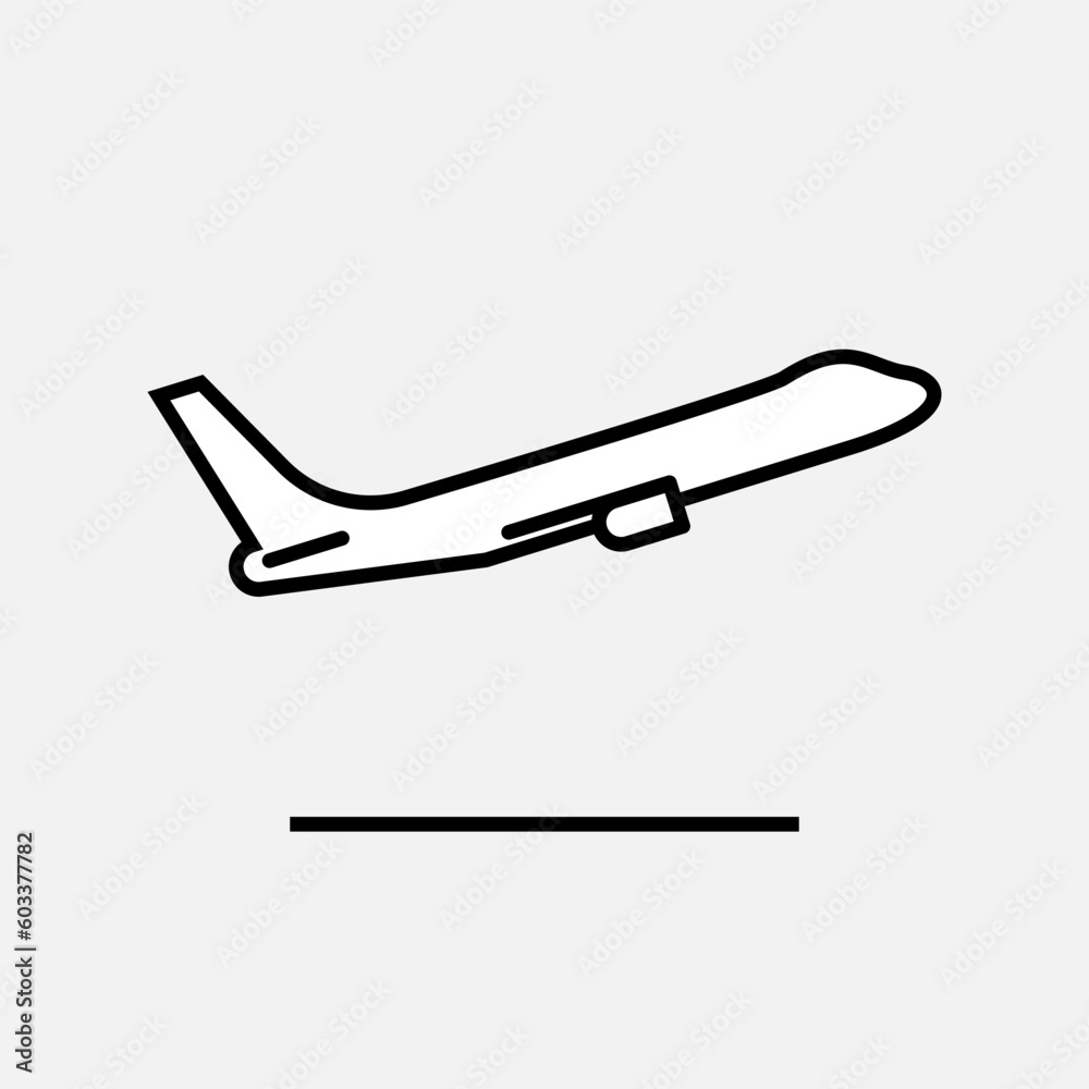 Airplane Departure Icon. Transportation Information Symbol - Vector.