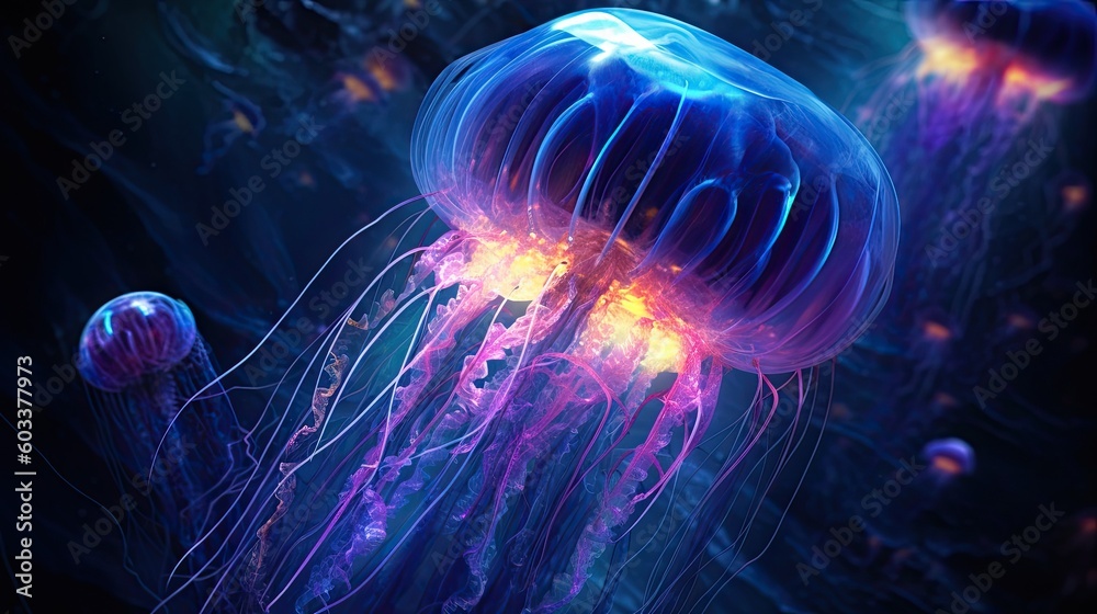 Fototapeta premium Glowing jellyfish
