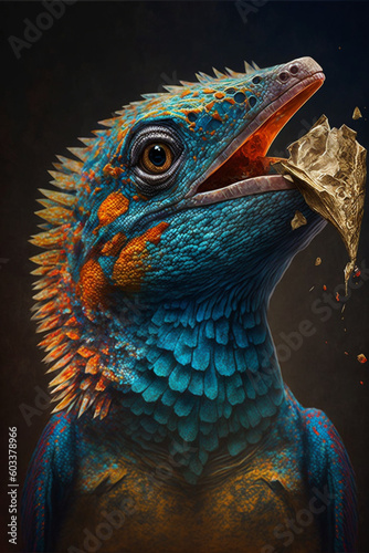 Creative world of new creatures, animals, fantasy land, magical anatomy, colorful universe, door of dreams, Generative AI