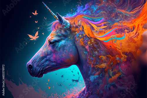 Creative world of new creatures, animals, fantasy land, magical anatomy, colorful universe, door of dreams, Generative AI