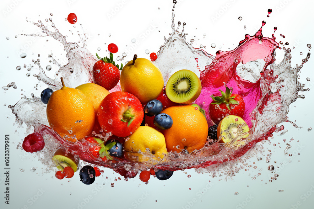 Berries and fruits, created with generative AI tools. Berries and fruits, created with generative AI tools.