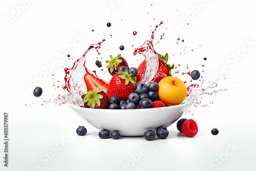 Berries and fruits  created with generative AI tools.
