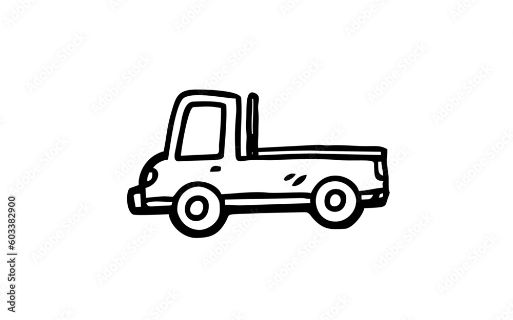 TRUCK doodle illustration hand drawn for template design TRUCK doodle illustration hand drawn for template design
