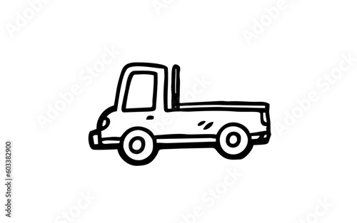 TRUCK doodle illustration hand drawn for template design 