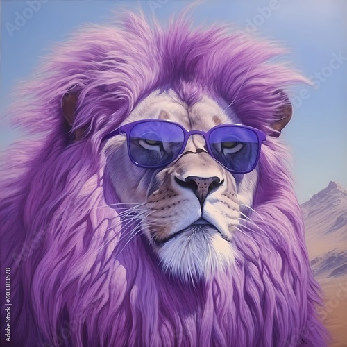 Purple Lion with sunglasses © Oliver